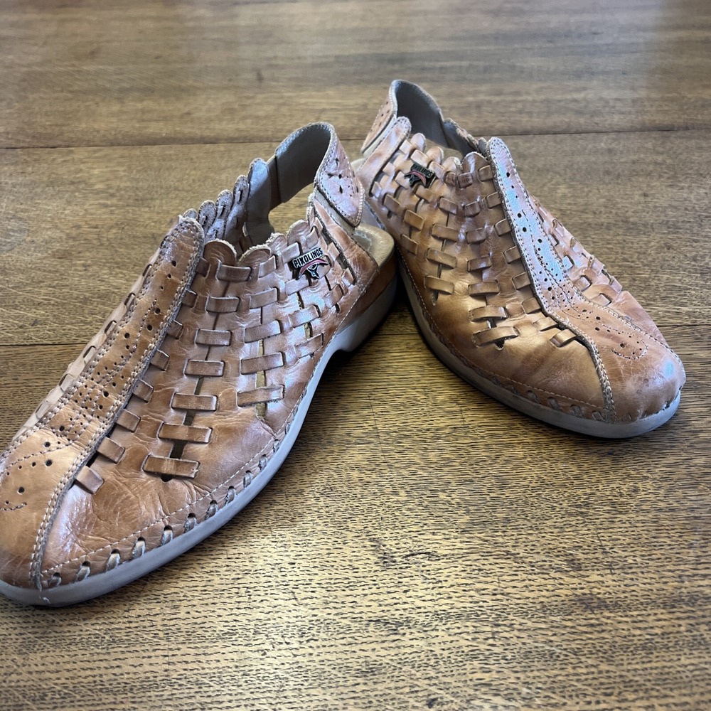 Pikolinos brown leather fishermans sandals shoes size 8.5 Spain 39